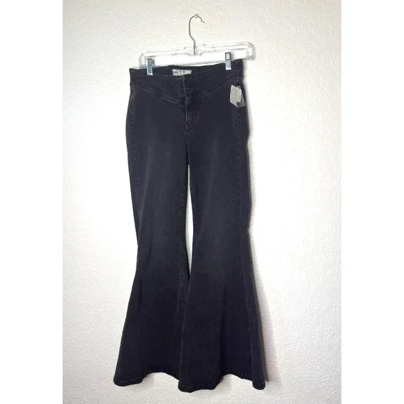 Free People NWT 29 Just Float On Flare Leg Gray Stretch Jeans Bell Bottoms High - Picture 2 of 8